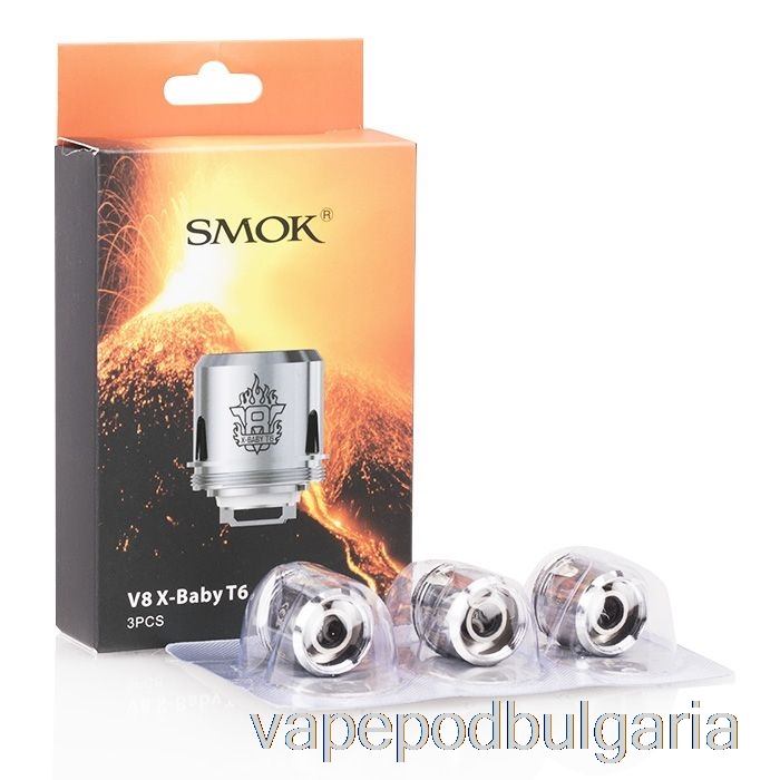 Vape Bulgaria Smok Tfv8 X-baby резервни бобини 0.2ohm V8 X-baby T6 Core